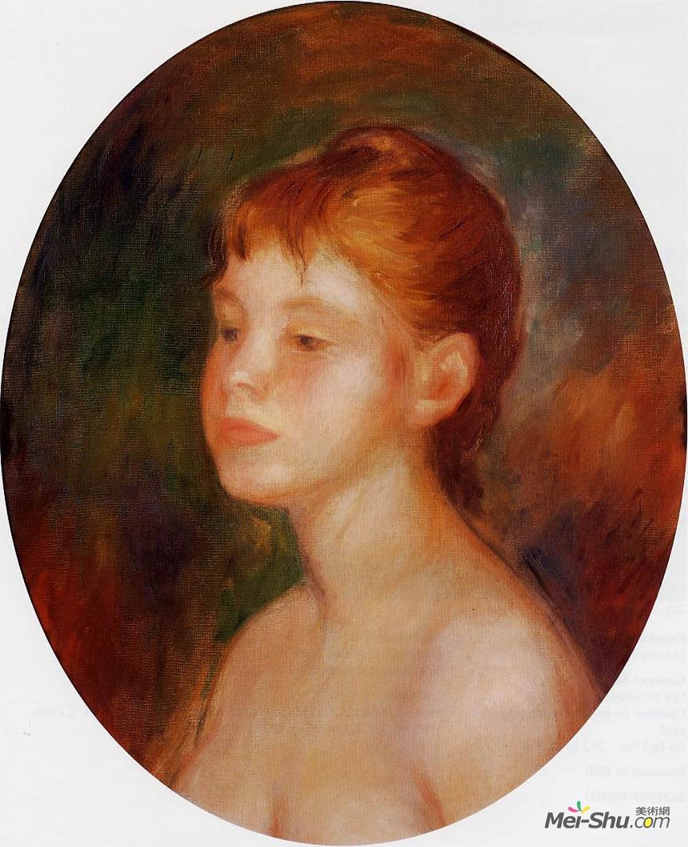 皮耶尔·奥古斯特·雷诺阿(Pierre-Auguste Renoir)高清作品《Study of a Young Girl (Mademoiselle Murer)》