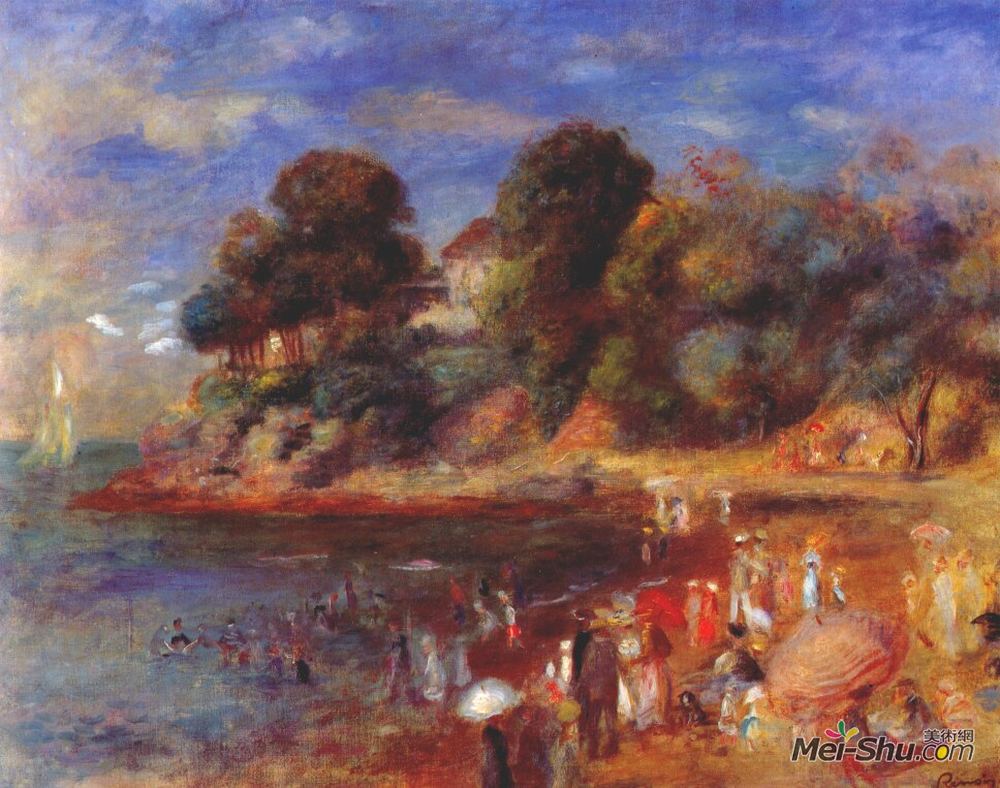 皮耶尔·奥古斯特·雷诺阿(Pierre-Auguste Renoir)高清作品《波尔尼克海滩》