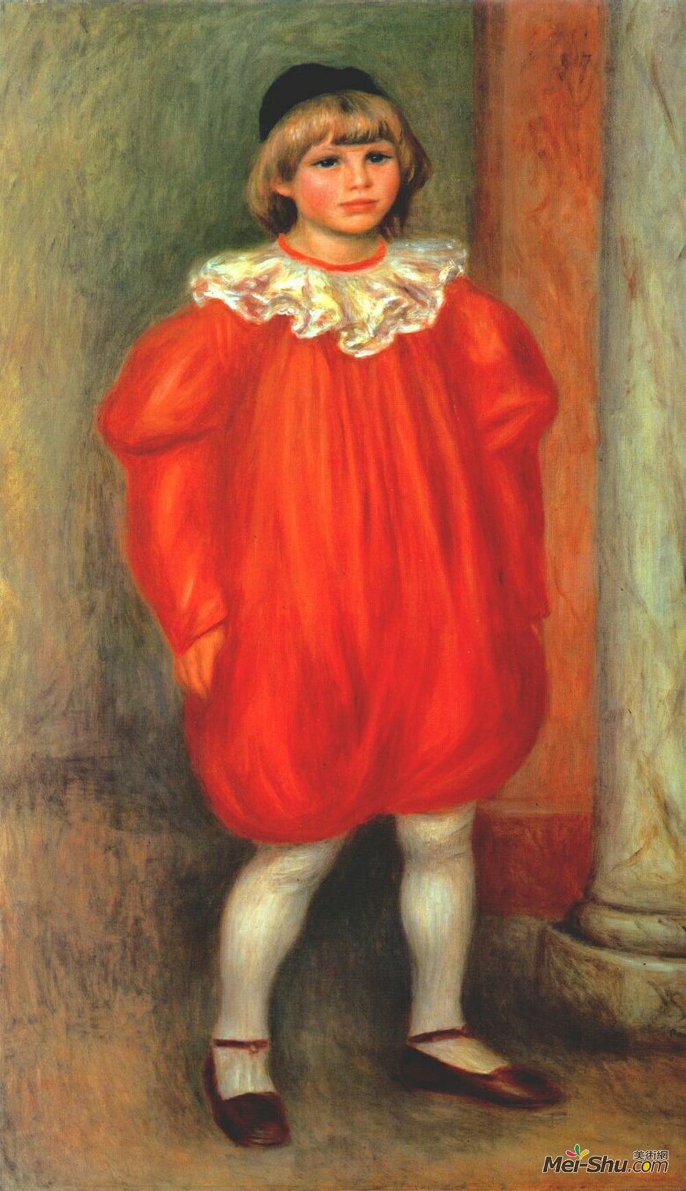 皮耶尔·奥古斯特·雷诺阿(Pierre-Auguste Renoir)高清作品《The Clown (Claude Ranoir in Clown Costume)》