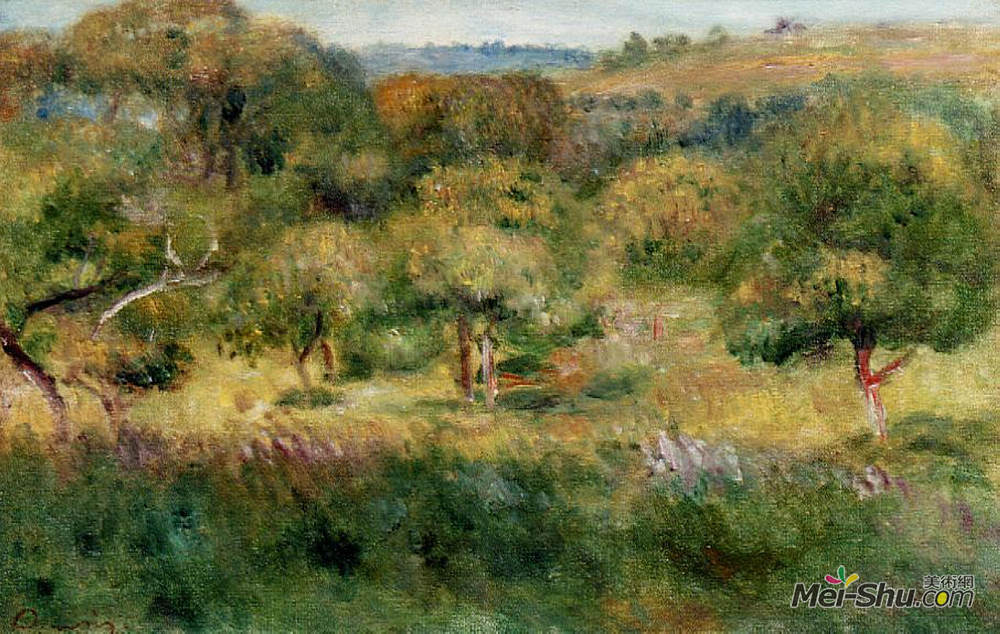 皮耶尔·奥古斯特·雷诺阿(Pierre-Auguste Renoir)高清作品《布列塔尼地区森林的边缘》