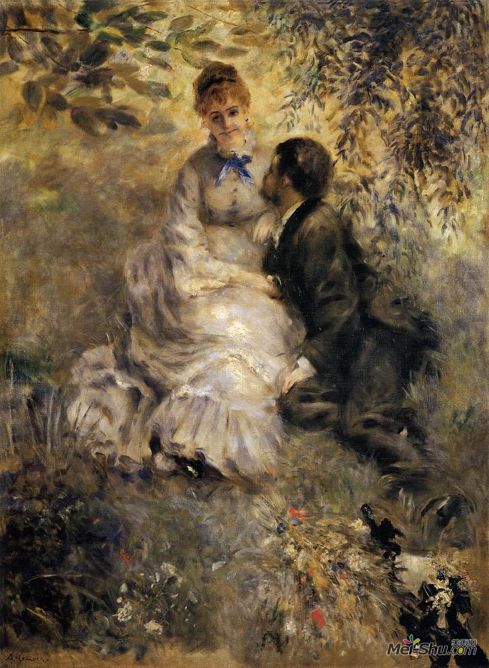 皮耶尔·奥古斯特·雷诺阿(Pierre-Auguste Renoir)高清作品《情人》