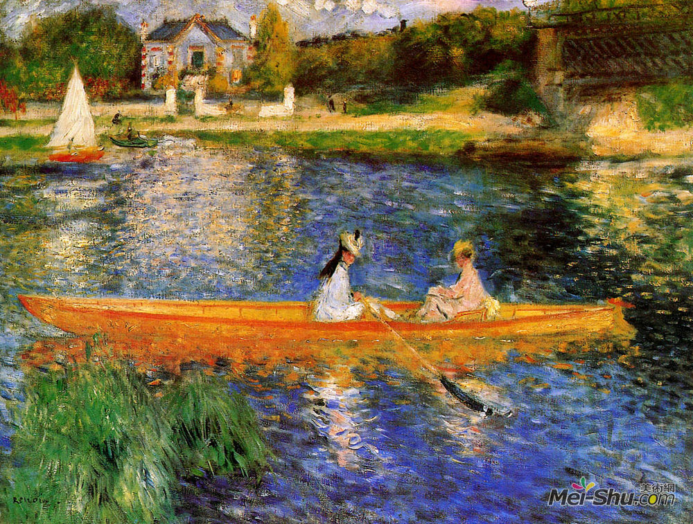 皮耶尔·奥古斯特·雷诺阿(Pierre-Auguste Renoir)高清作品《The Seine at Asnieres (The Skiff)》