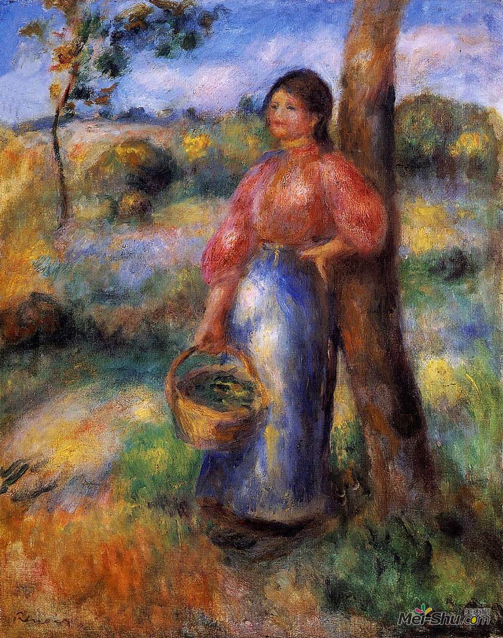 皮耶尔·奥古斯特·雷诺阿(Pierre-Auguste Renoir)高清作品《牧羊女》