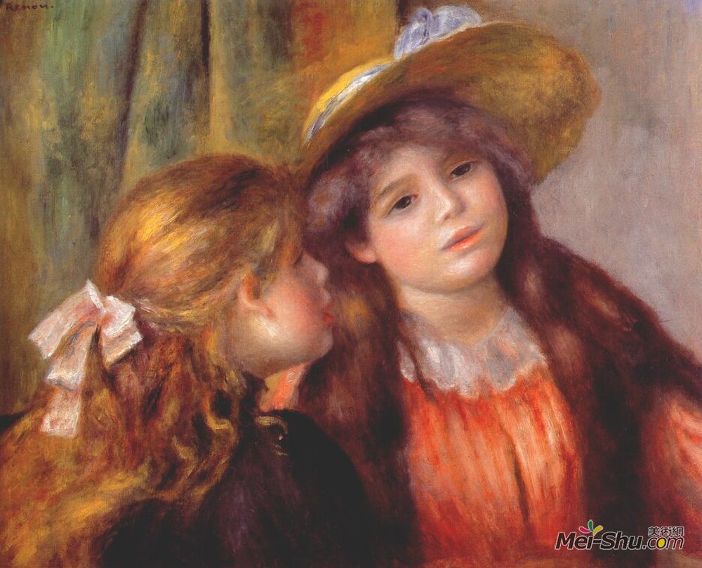 皮耶尔·奥古斯特·雷诺阿(Pierre-Auguste Renoir)高清作品《两个女孩》