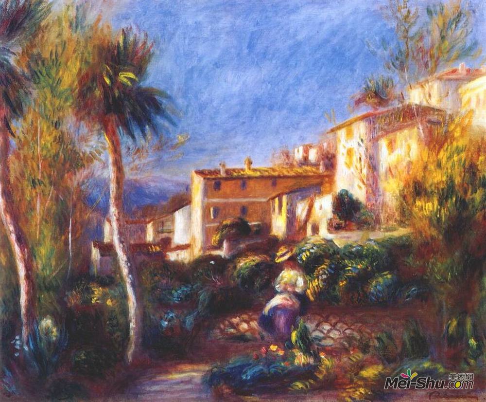 皮耶尔·奥古斯特·雷诺阿(Pierre-Auguste Renoir)高清作品《Villa de la poste at cagnes》