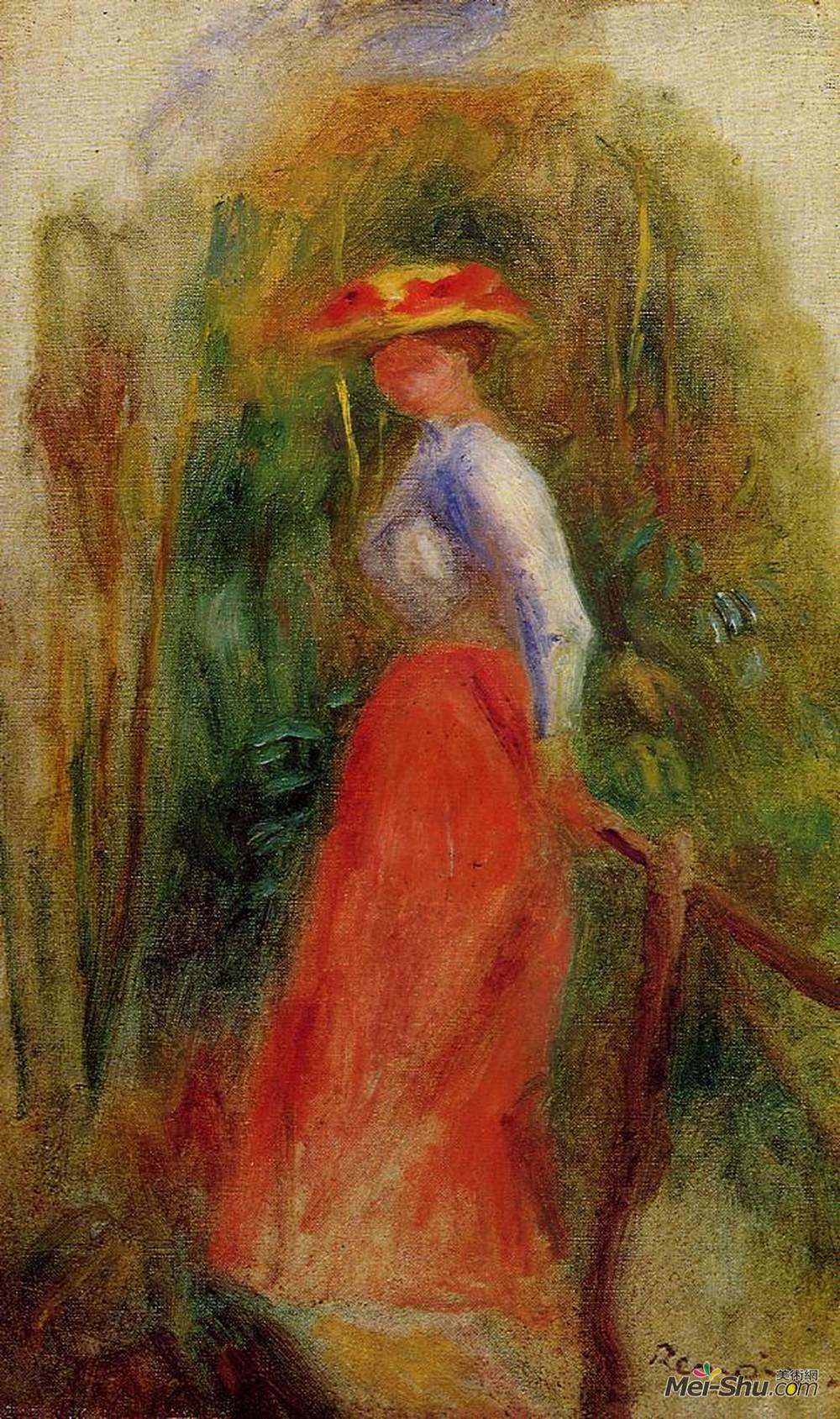 皮耶尔·奥古斯特·雷诺阿(Pierre-Auguste Renoir)高清作品《风景中的女人》