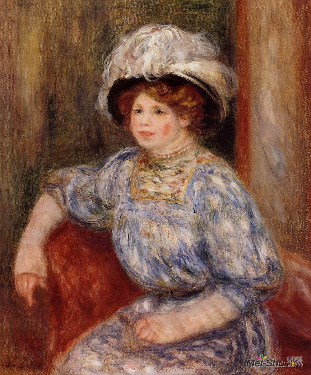 皮耶尔·奥古斯特·雷诺阿(Pierre-Auguste Renoir)高清作品《蓝色的女人》