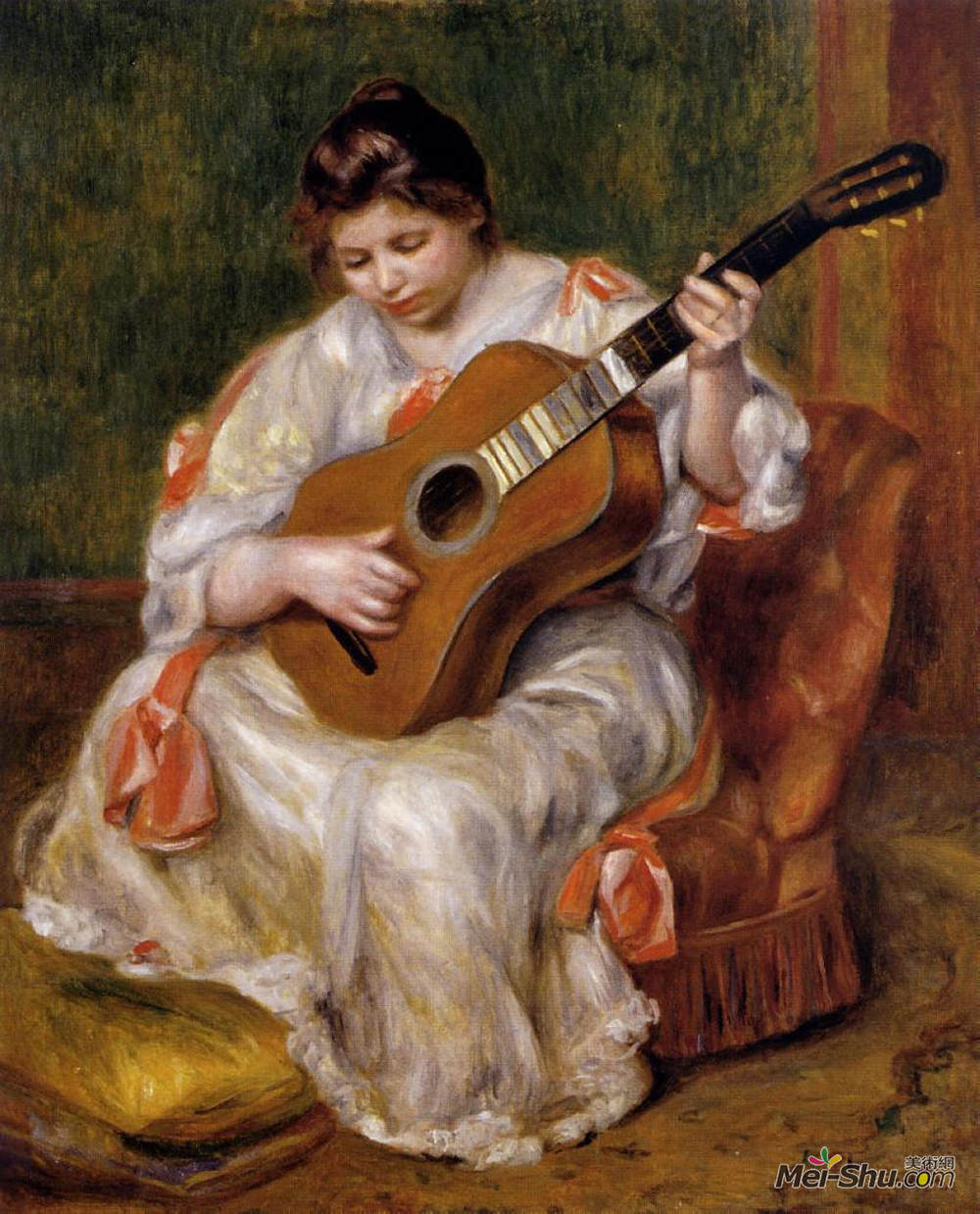 皮耶尔·奥古斯特·雷诺阿(Pierre-Auguste Renoir)高清作品《弹吉他的女人》