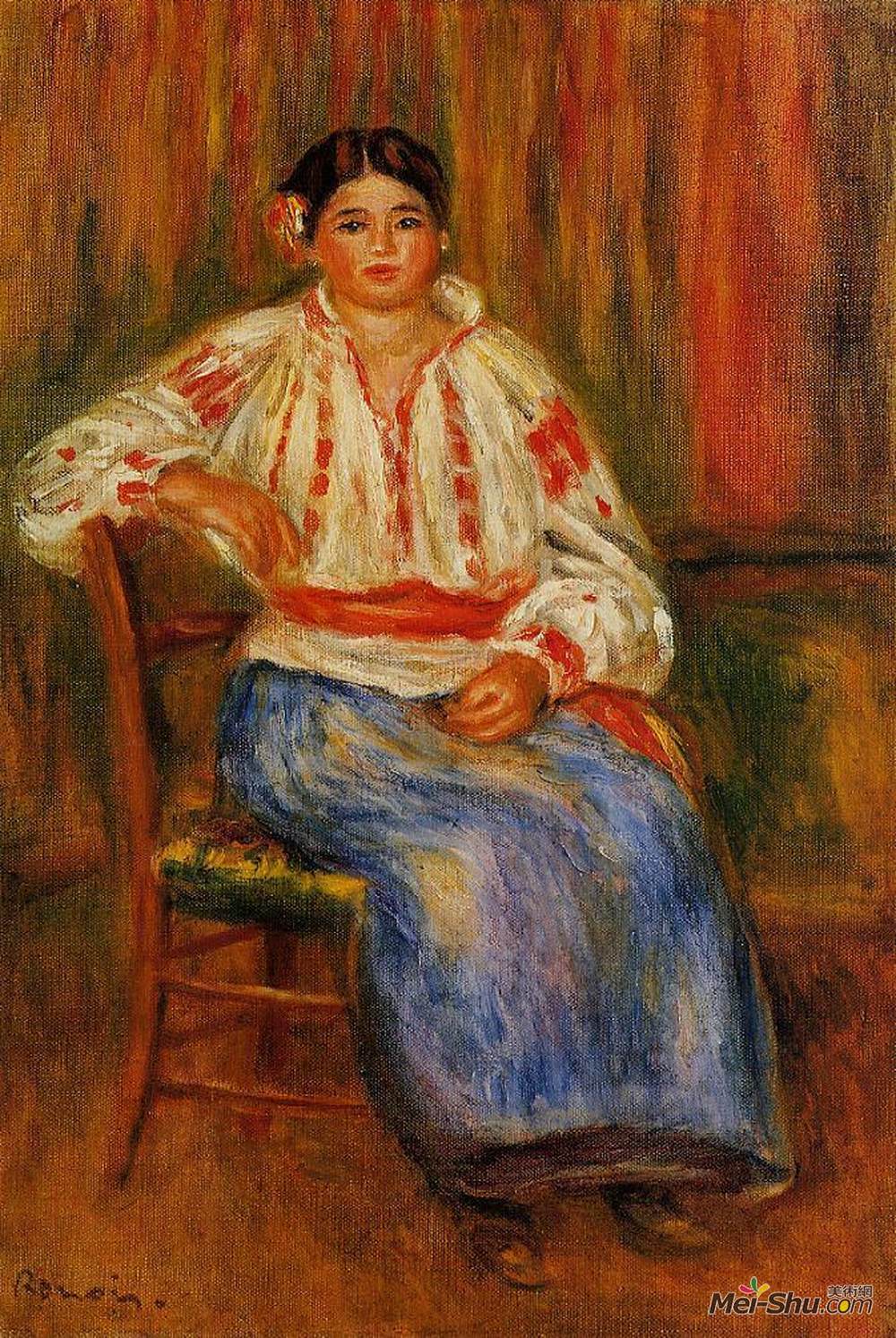 皮耶尔·奥古斯特·雷诺阿(Pierre-Auguste Renoir)高清作品《年轻的罗马尼亚人》