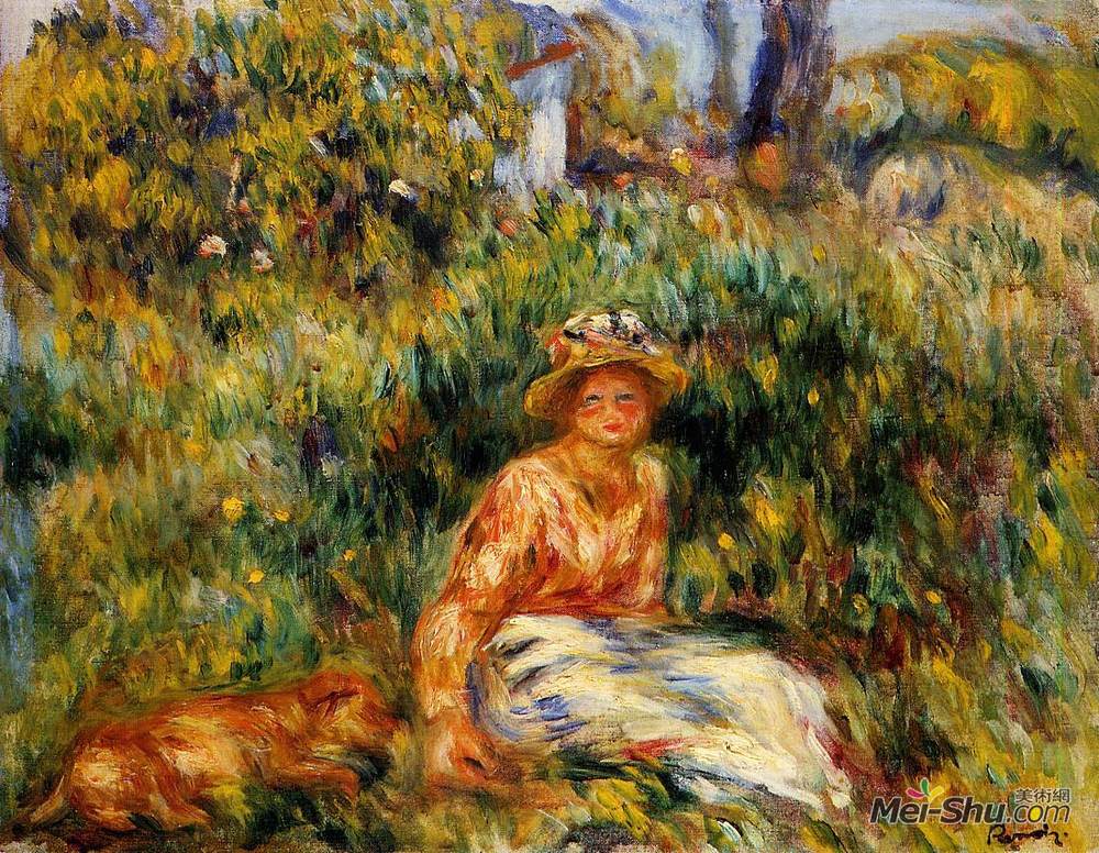 花园里的年轻女人皮耶尔奥古斯特雷诺阿pierreaugusterenoir高清作品