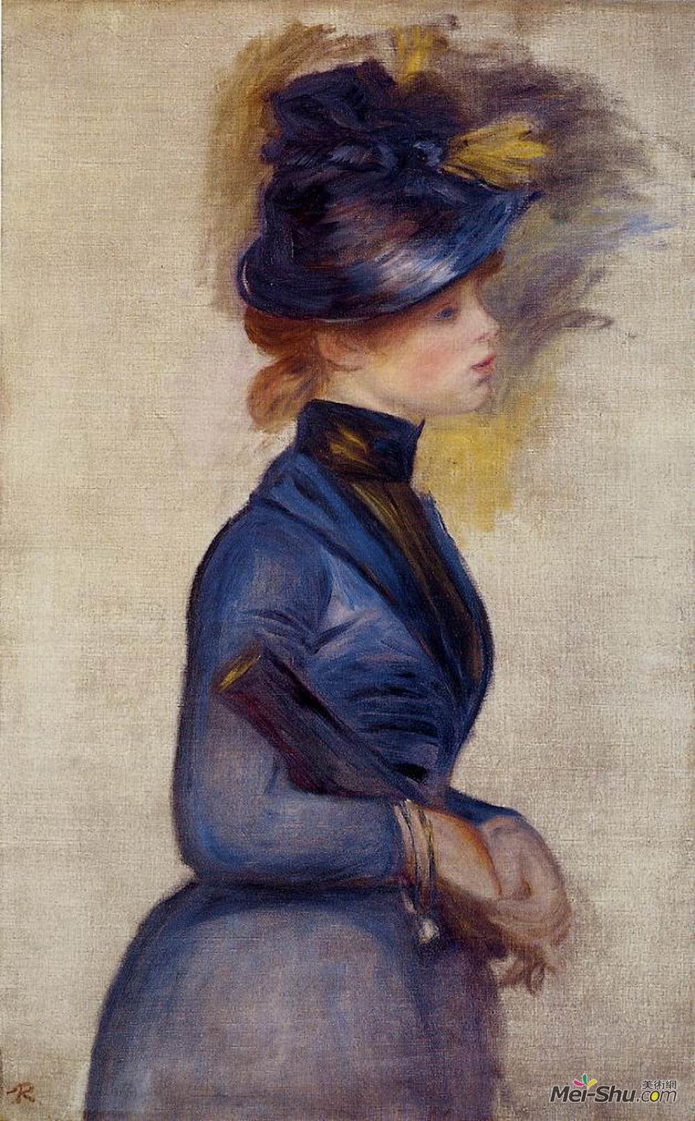 皮耶尔·奥古斯特·雷诺阿(Pierre-Auguste Renoir)高清作品《温室里的年轻女人》