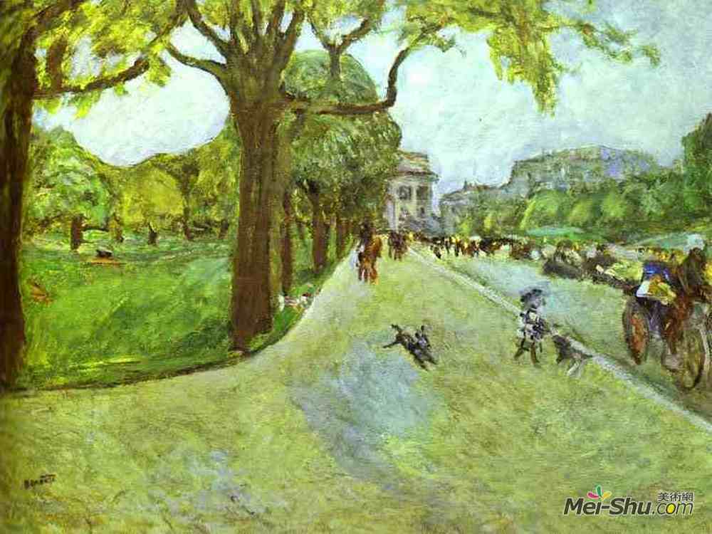 皮尔·波纳尔(Pierre Bonnard)高清作品《木材在布洛涅大道》