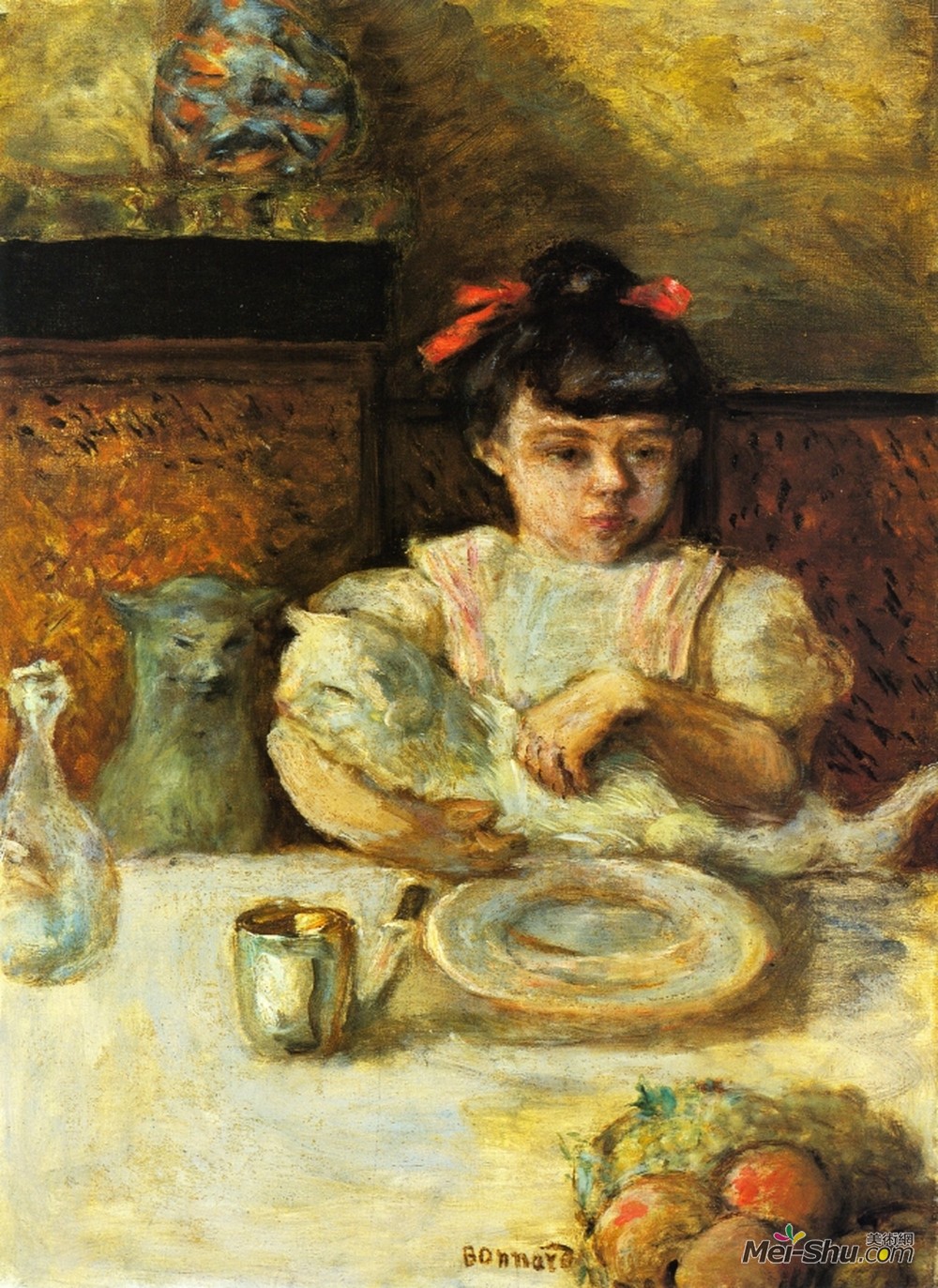 皮尔·波纳尔(Pierre Bonnard)高清作品《儿童与猫》