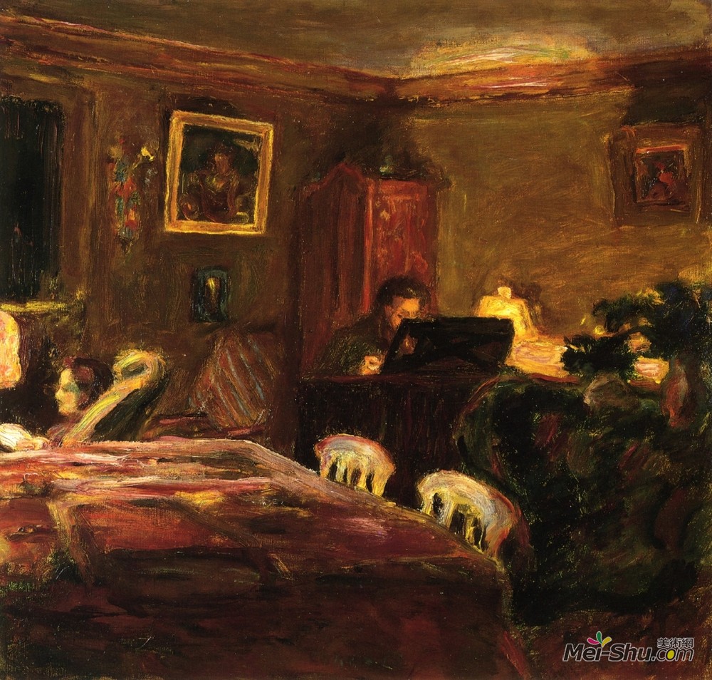 皮尔·波纳尔(Pierre Bonnard)高清作品《克劳德·特拉塞斯在钢琴上》