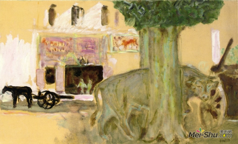 皮尔·波纳尔(Pierre Bonnard)高清作品《树后的母牛》