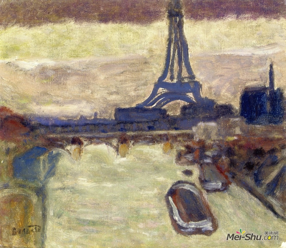 皮尔·波纳尔(Pierre Bonnard)高清作品《埃菲尔铁塔和他的》