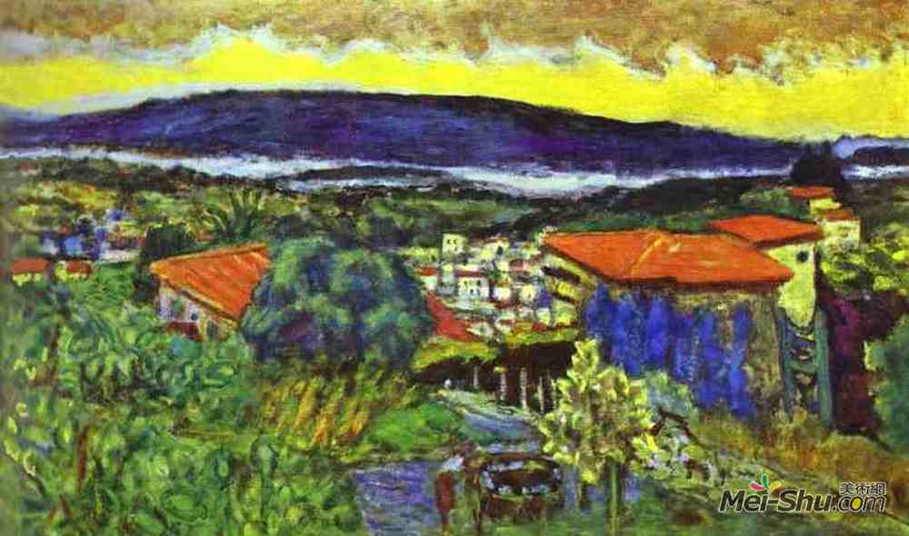 皮尔·波纳尔(Pierre Bonnard)高清作品《红屋顶》