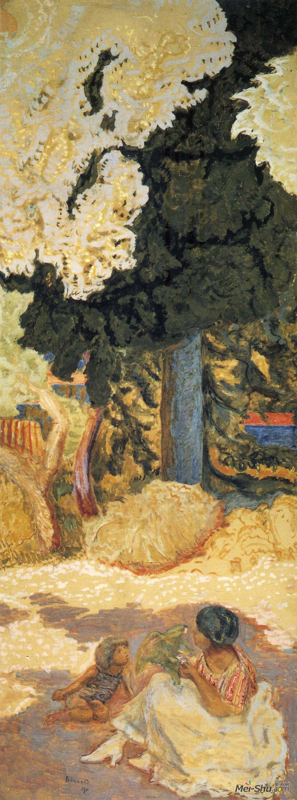 皮尔·波纳尔(Pierre Bonnard)高清作品《地中海居民。三联》