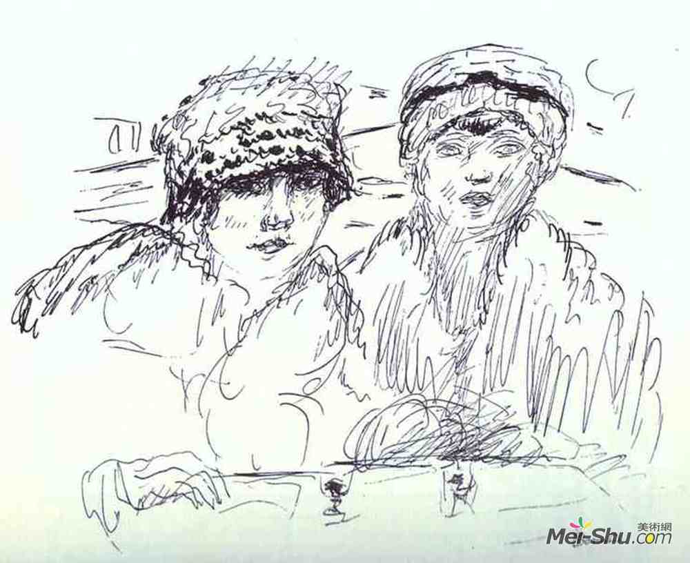 皮尔·波纳尔(Pierre Bonnard)高清作品《两个朋友》