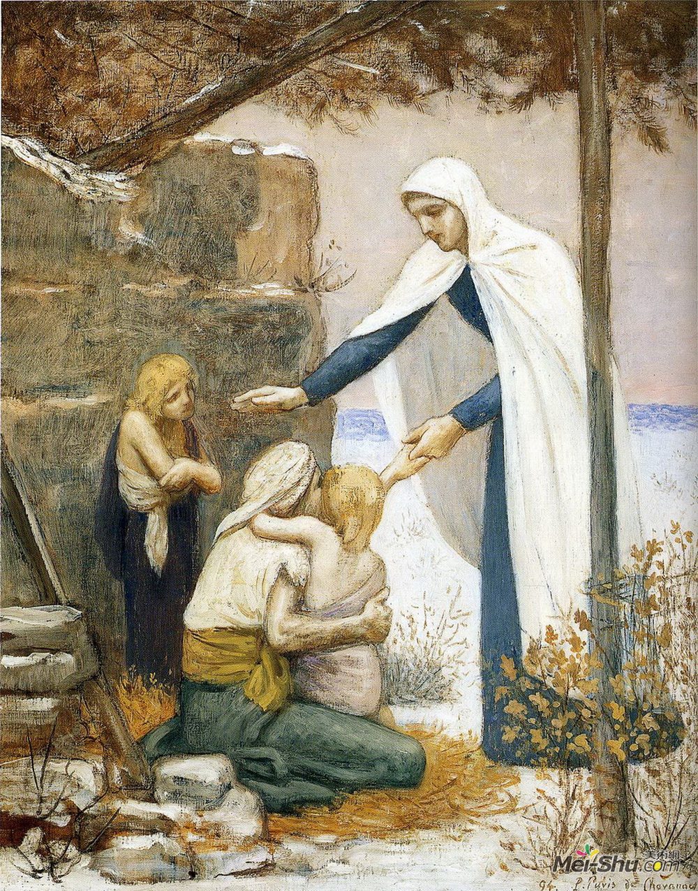 皮埃尔·皮维·德·夏凡纳(Pierre Puvis de Chavannes)高清作品《慈善事业》