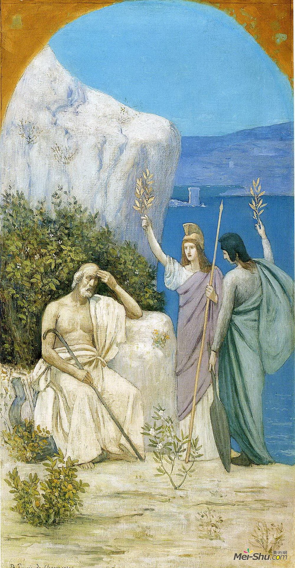 皮埃尔·皮维·德·夏凡纳(Pierre Puvis de Chavannes)高清作品《荷马史诗》
