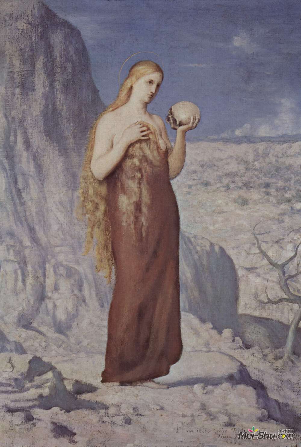 皮埃尔·皮维·德·夏凡纳(Pierre Puvis de Chavannes)高清作品《玛丽抹大拉在沙漠中》