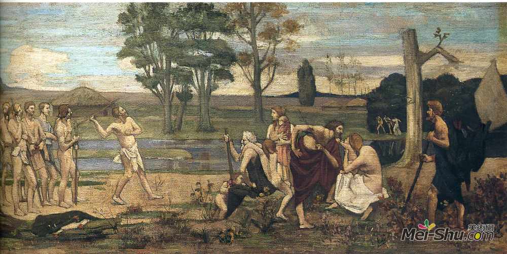 皮埃尔·皮维·德·夏凡纳(Pierre Puvis de Chavannes)高清作品《爱国游戏》