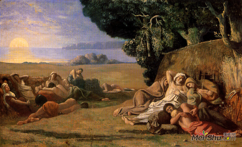 皮埃尔·皮维·德·夏凡纳(Pierre Puvis de Chavannes)高清作品《睡觉》