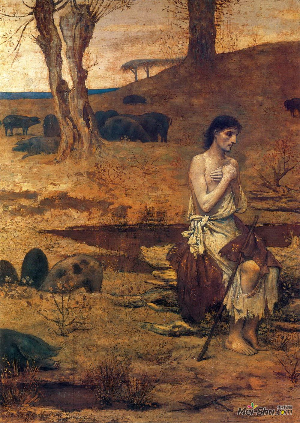 皮埃尔·皮维·德·夏凡纳(Pierre Puvis de Chavannes)高清作品《第二个》