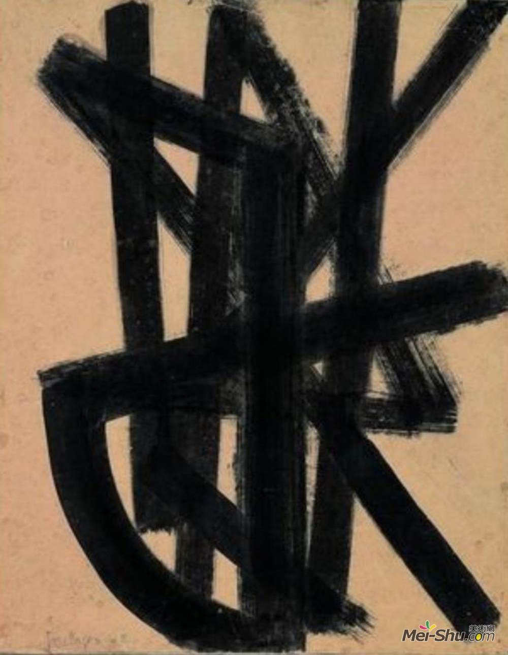 皮埃尔?苏拉热(Pierre Soulages)高清作品《提出了以少65×50厘米，1948年》