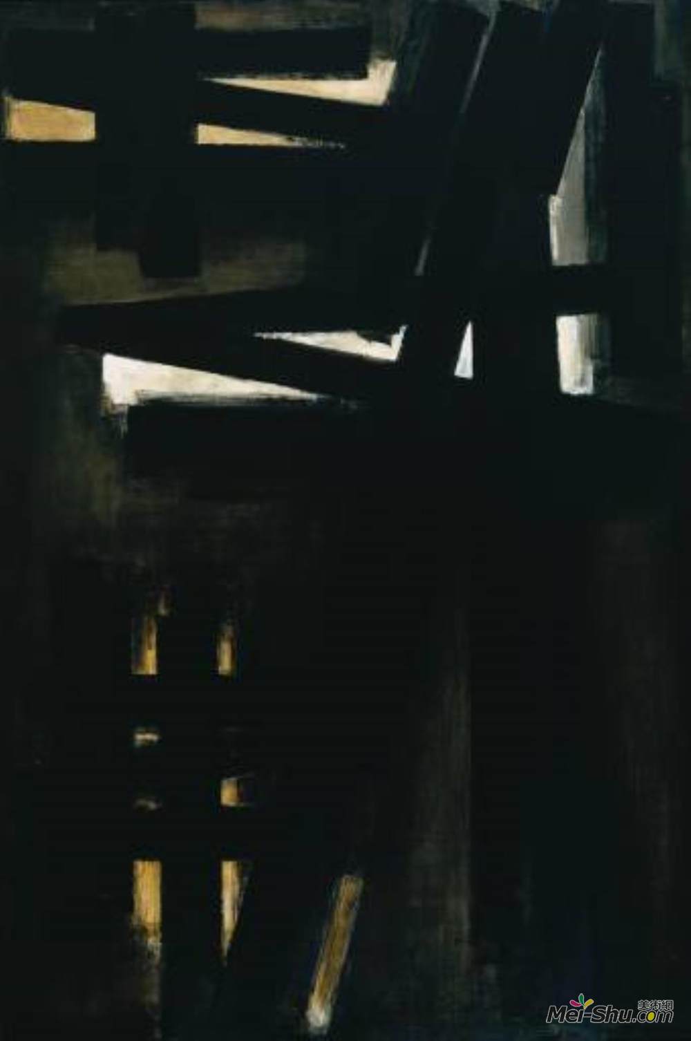 皮埃尔?苏拉热(Pierre Soulages)高清作品《2008年11月12日漆》