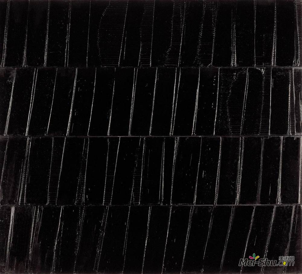 皮埃尔?苏拉热(Pierre Soulages)高清作品《Peinture 324 x 362 cm, 1985 (Polyptyque C)》