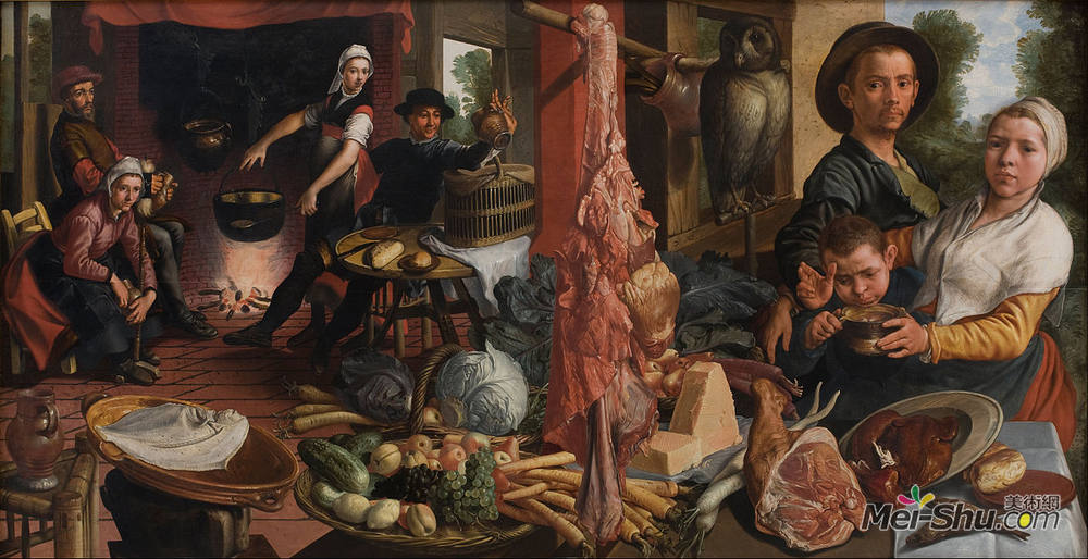 彼得·艾尔特森(Pieter Aertsen)高清作品《肥沃的厨房。寓言》