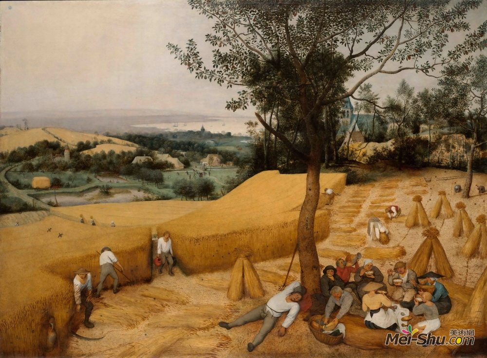 彼得·勃鲁盖尔(Pieter Bruegel the Elder)高清作品《收割机（七月-8月）》