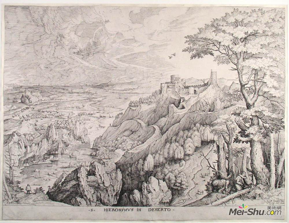 彼得·勃鲁盖尔(Pieter Bruegel the Elder)高清作品《沙漠中的杰罗姆》