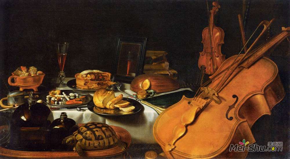 彼得·克莱兹(Pieter Claesz)高清作品《静物乐器》