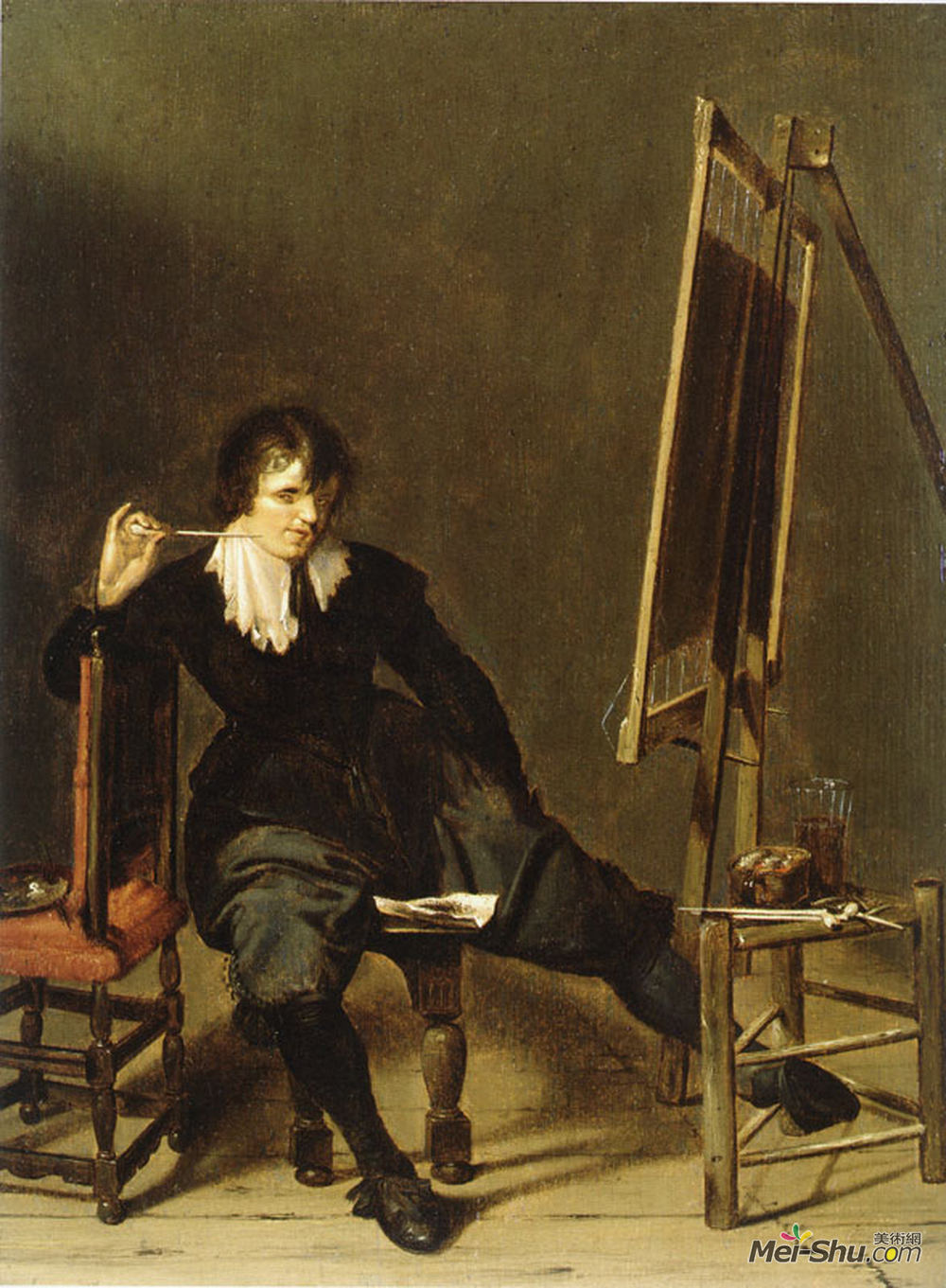彼得·柯德(Pieter Codde)高清作品《吸烟油漆工》