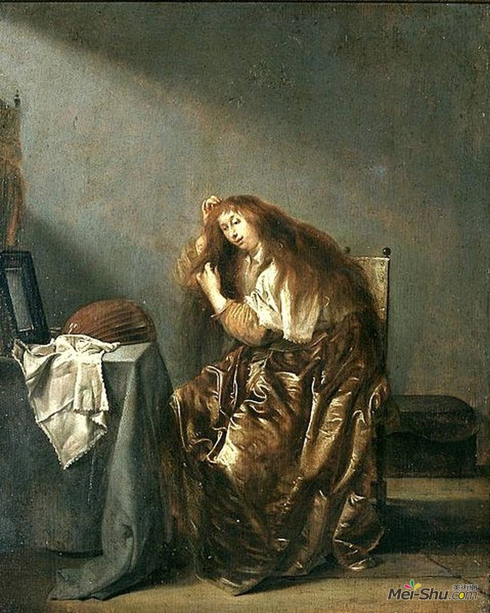 彼得·柯德(Pieter Codde)高清作品《梳头的女人》
