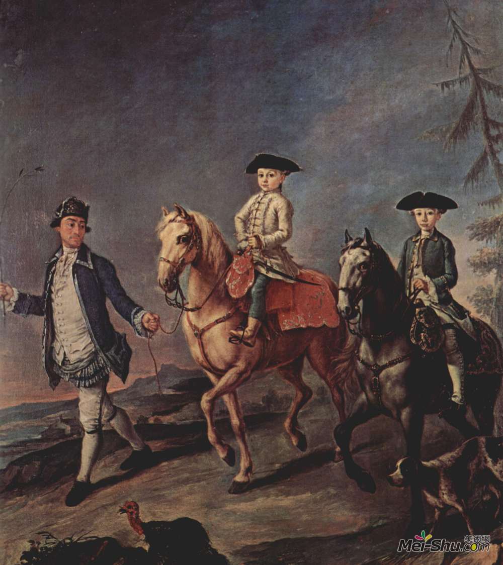 彼得罗·隆吉(Pietro Longhi)高清作品《骑马行走》