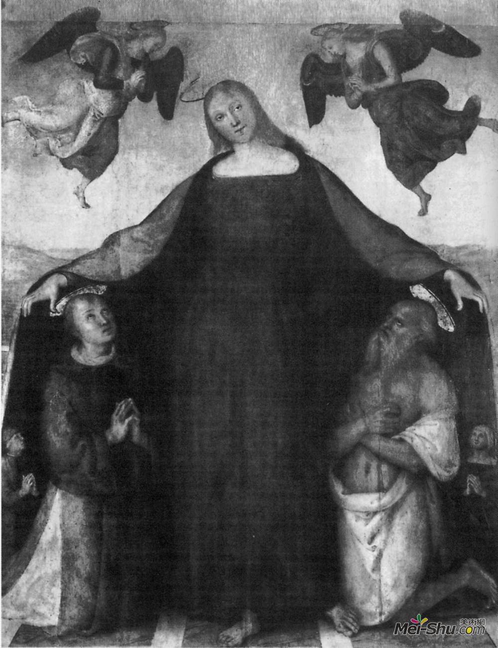 彼得罗·贝鲁吉诺(Pietro Perugino)高清作品《麦当娜与圣徒和斯蒂芬杰罗姆》
