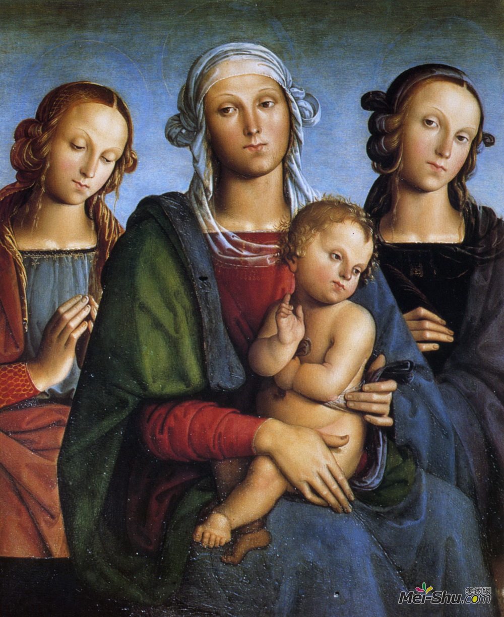 彼得罗·贝鲁吉诺(Pietro Perugino)高清作品《麦当娜和孩子与圣凯瑟琳和圣罗莎》