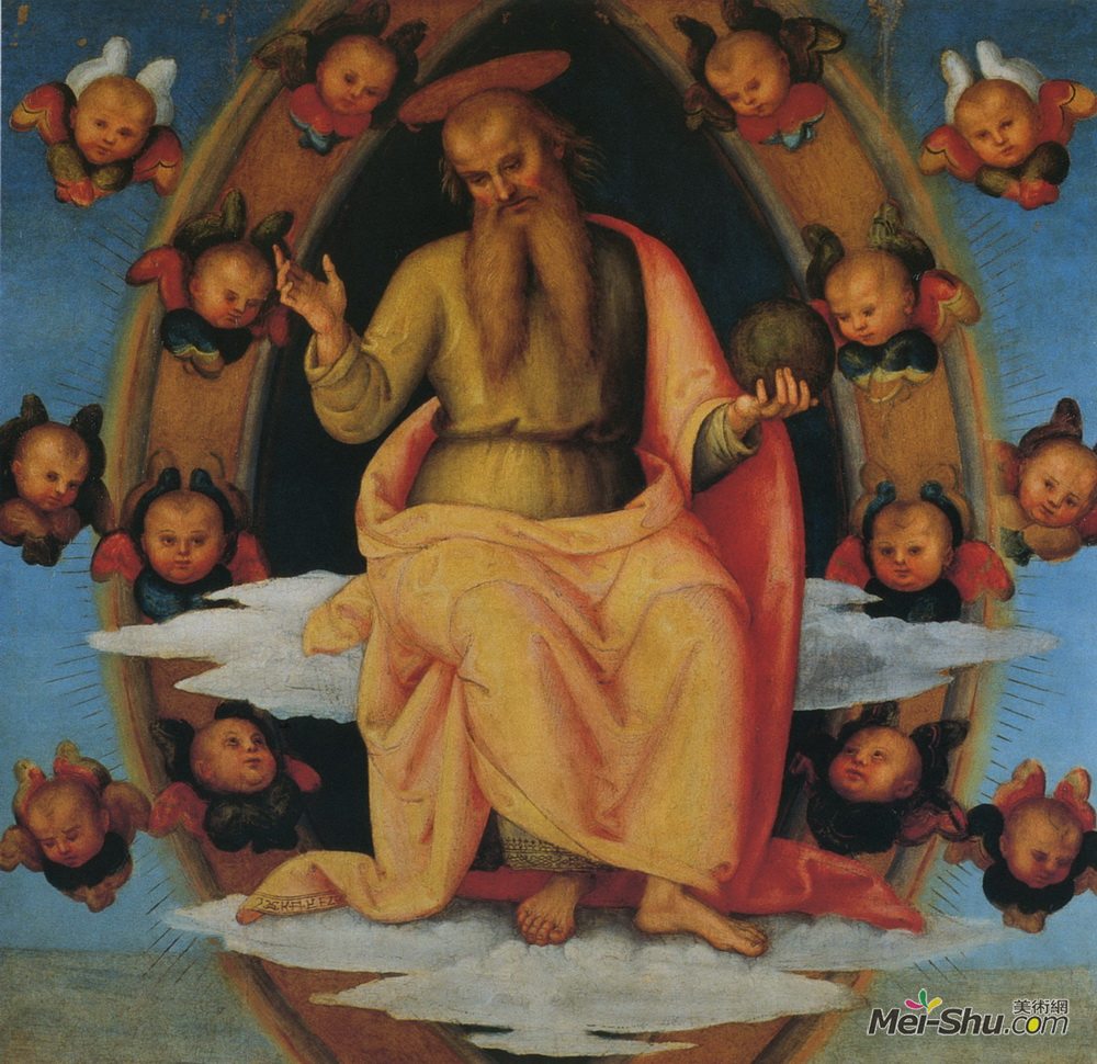 彼得罗·贝鲁吉诺(Pietro Perugino)高清作品《Pala di Sant Agostino (Lord Blessing)》