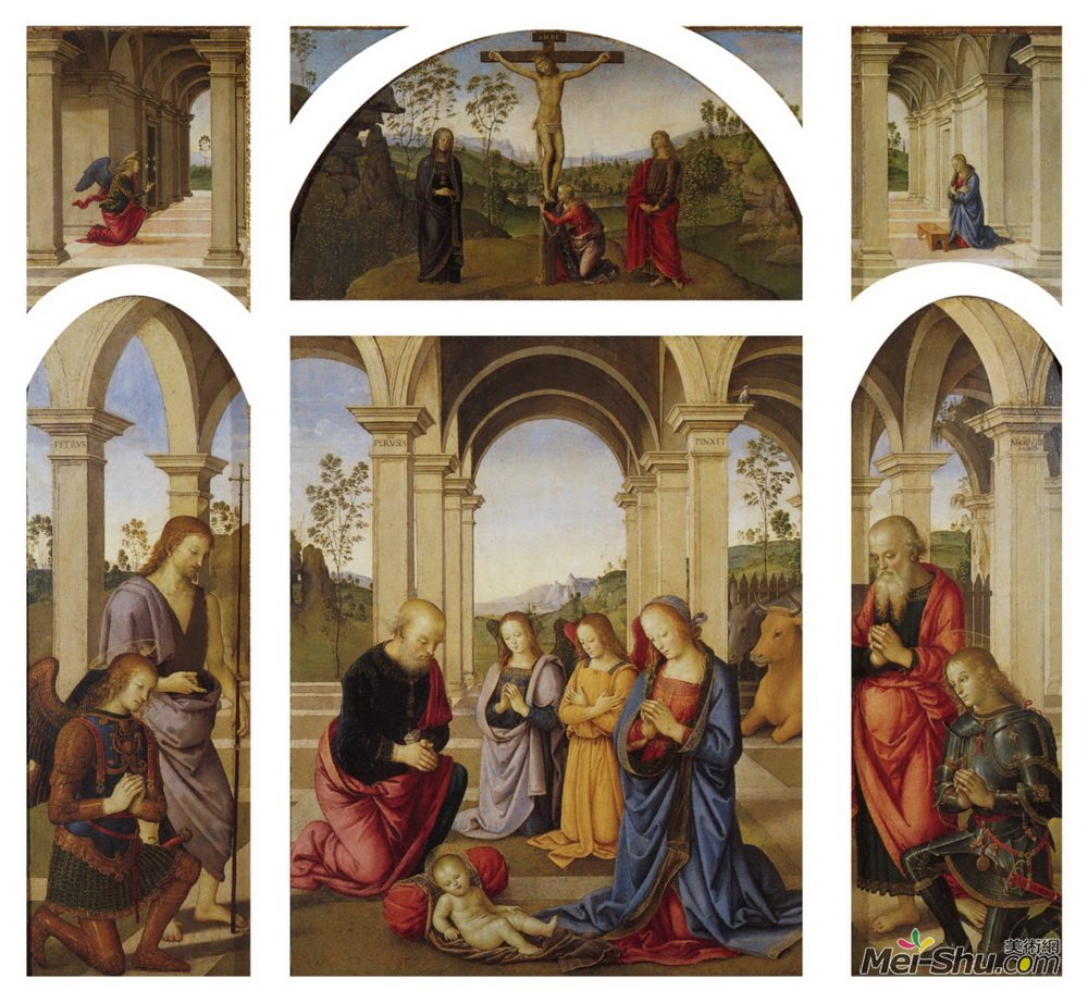 彼得罗·贝鲁吉诺(Pietro Perugino)高清作品《多联画屏托洛尼亚阿尔巴尼》