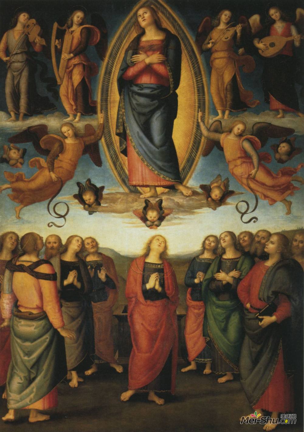 彼得罗·贝鲁吉诺(Pietro Perugino)高清作品《Polyptych Annunziata (Assumption of Mary)》