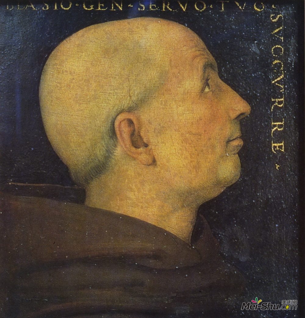 彼得罗·贝鲁吉诺(Pietro Perugino)高清作品《Potrait of Don Biagio Milanesi》