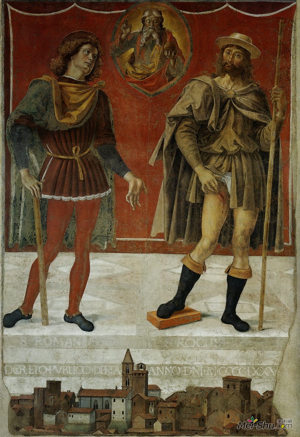 彼得罗·贝鲁吉诺(Pietro Perugino)高清作品《圣徒罗科与罗曼尼》
