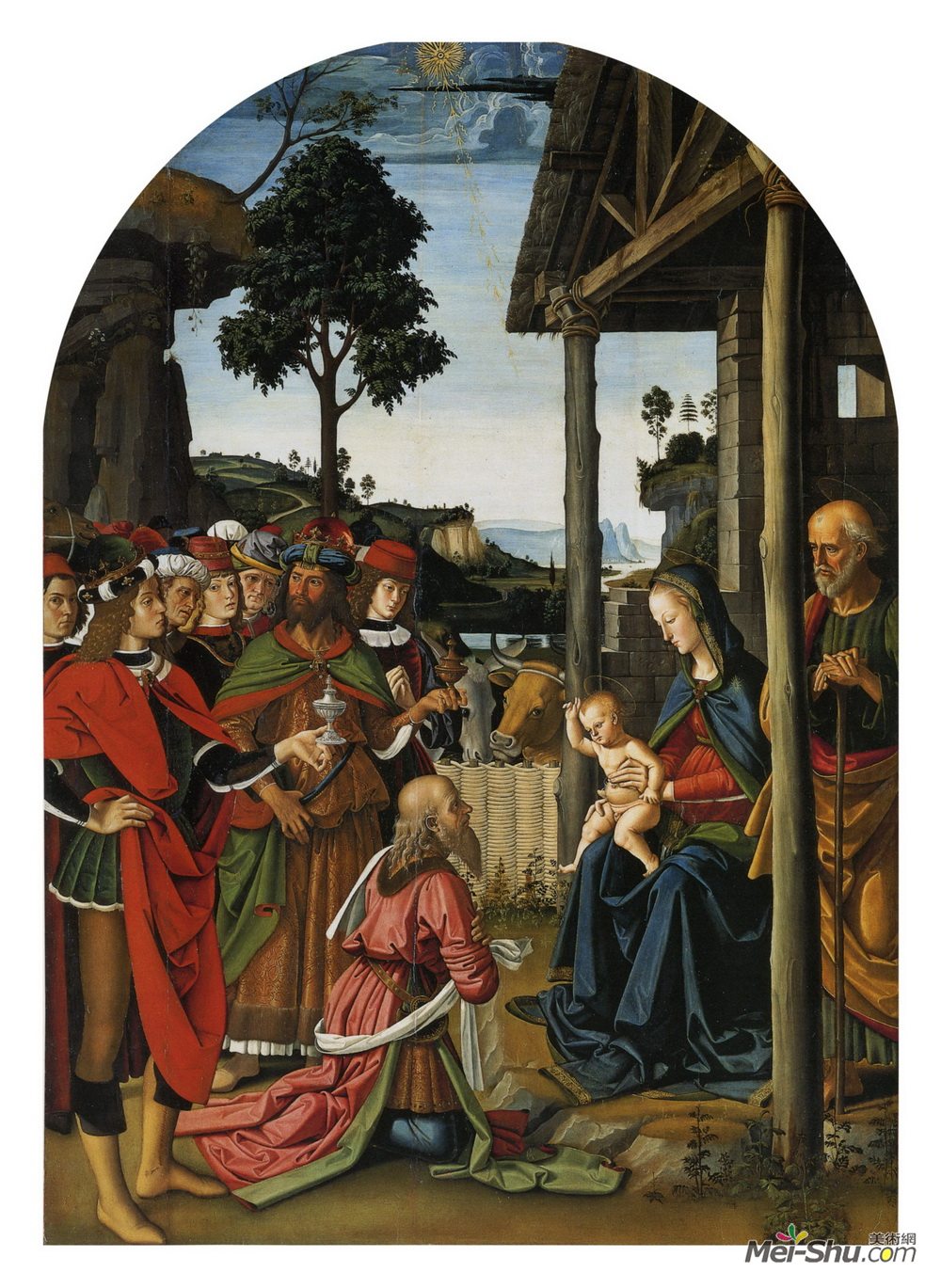 彼得罗·贝鲁吉诺(Pietro Perugino)高清作品《贤士的崇拜》