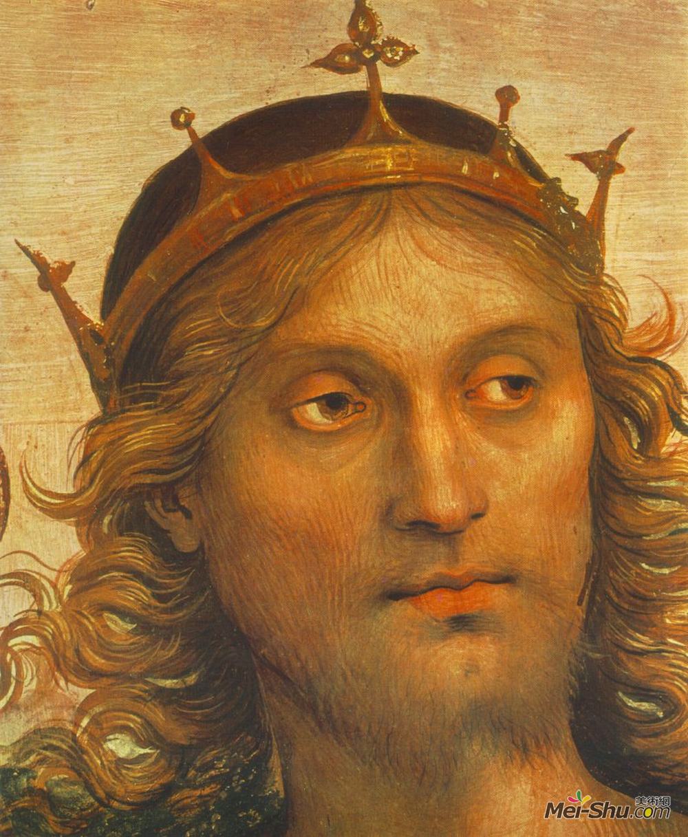 彼得罗·贝鲁吉诺(Pietro Perugino)高清作品《全能者与先知和圣徒（细节2）》