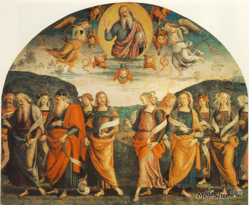 彼得罗·贝鲁吉诺(Pietro Perugino)高清作品《万能的先知和圣徒》