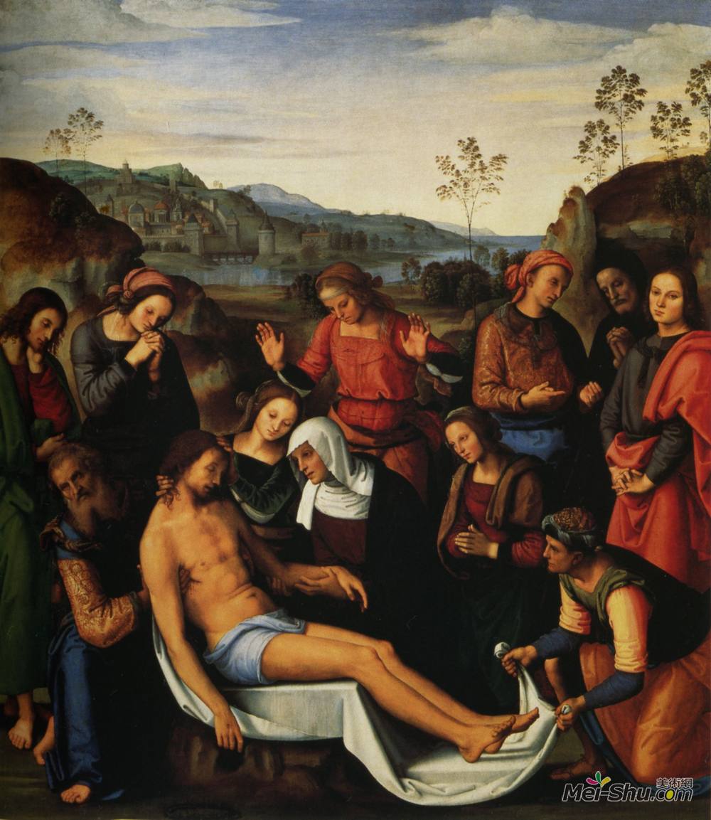 彼得罗·贝鲁吉诺(Pietro Perugino)高清作品《死者基督的哀悼（沉淀物）》